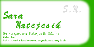 sara matejcsik business card